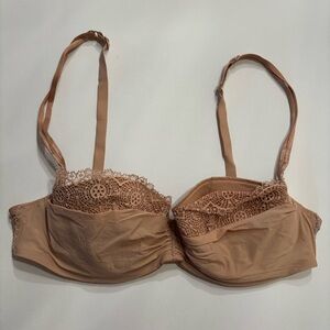 Maison Lejaby Nude Lace Trim Bra 36C
